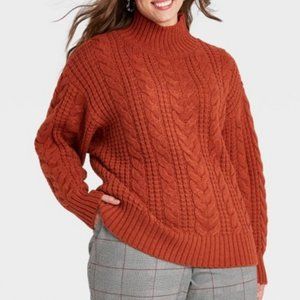 Plus Size Mock Turtleneck Pullover Sweater